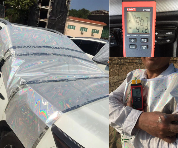 Self-Cooling Sun-protection Car Cover and Clothing Application tested in China mainland 